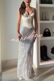 The Great Gatsby Satin Sweetheart Neck Corset Back Lace-up Tank