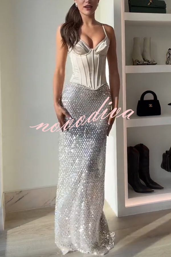 The Great Gatsby Satin Sweetheart Neck Corset Back Lace-up Tank