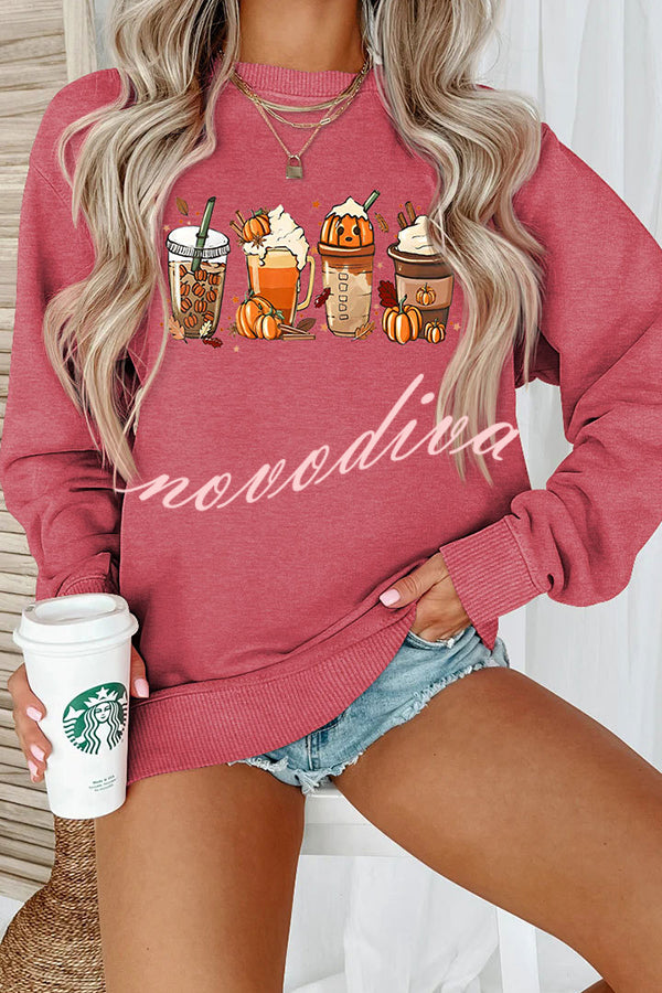 Halloween Creative Print Casual Long Sleeved Sweatshirt