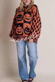 Halloween Casual Loose Crew Neck Sweater