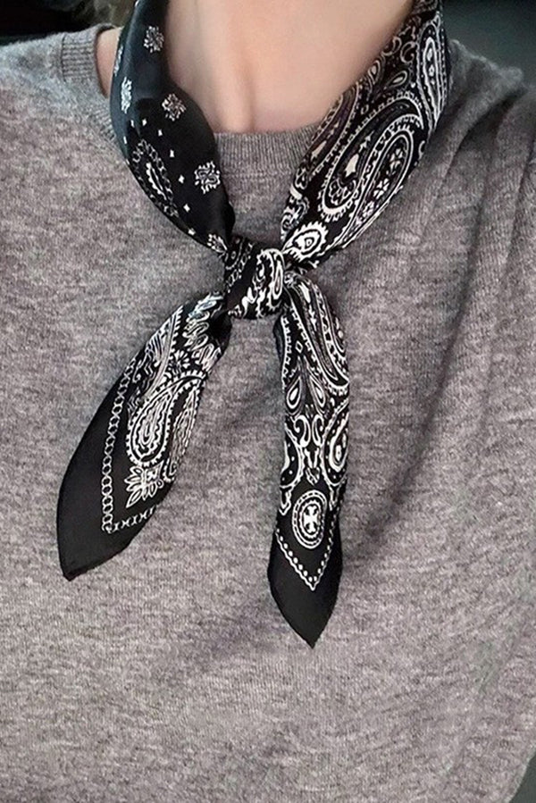 Vintage Pull-out Silk Scarf Beaded Necklace