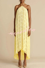 Versatility and Vintage Charm Pleated Drawstring Waist Tiered Maxi Skirt