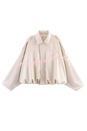 Fashion Lapel Long-sleeved Casual Bomber Jacket