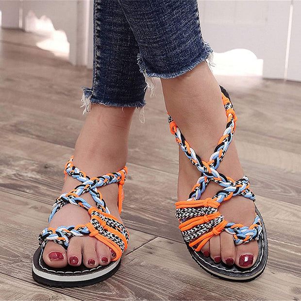 Stylish Summer Rope Flat Beach Sandals