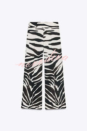 Breath of Freedom Animal Print High Rise Pocketed Wide Leg Pants
