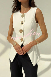 British Elegant Conch and Starfish Decorated Sleeveless Versatile Vest