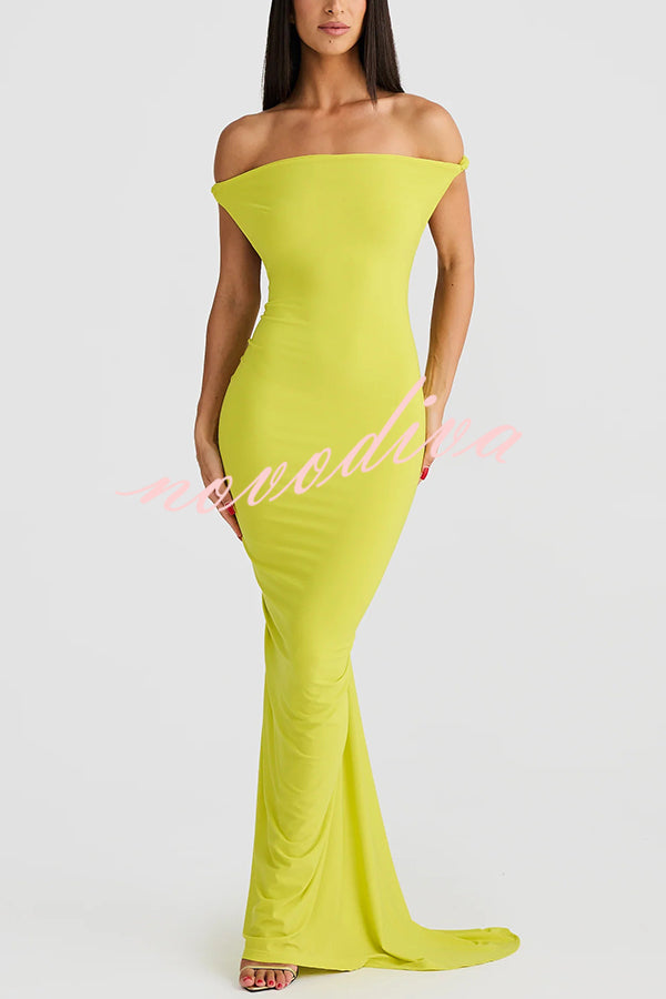 Everything You Want Rope Detail Backless Ruched Stretch Maxi Dress