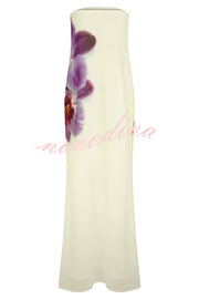 Modern Muse Chiffon Floral Print Strapless Maxi Dress