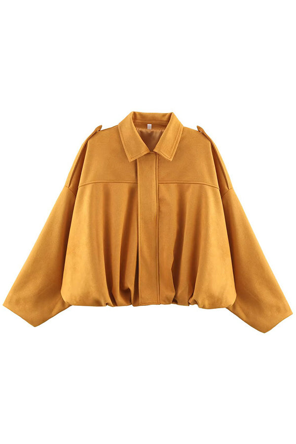 Fashion Lapel Long-sleeved Casual Bomber Jacket