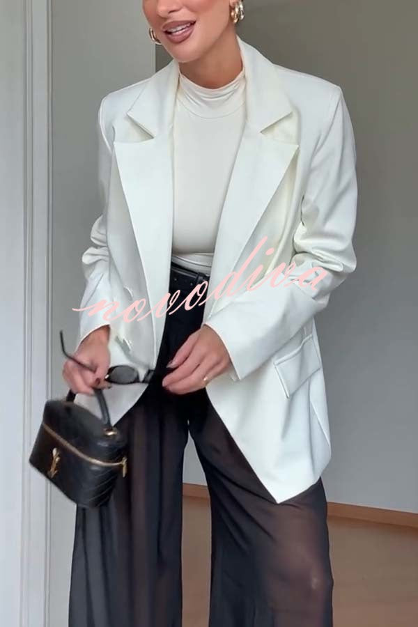 Autumn Avenue Double-breasted Long Sleeve Lapel Loose Blazer