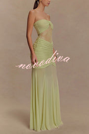 Fashion Lace Splicing Sexy Sleeveless Off-shoulder Slim Maxi Dress