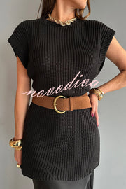 Solid Color Loose Sleeveless Casual Knitted Vest