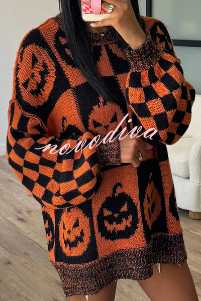 Halloween Casual Loose Crew Neck Sweater