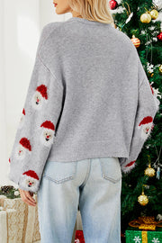 Christmas Print Crew Neck Long Sleeve Sweater