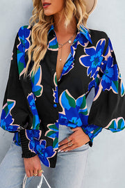 Contrast Unique Print Button Down Long Sleeved Shirt