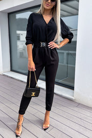 What You Waiting for Elastic Belted Pocketed Jumpsuit