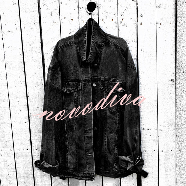 Halloween Print Long Sleeve Denim Jacket