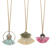 Bohemian Style Tassel Flower Pendant Ethnic Style Retro Necklace