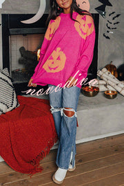 Hey Pumpkin Knit Loose Pullover Halloween Sweater