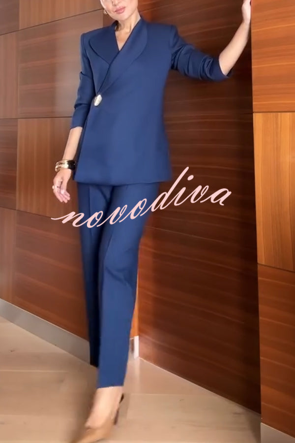 Exquisite and Fashionable High Waist Pocketed Straight Leg Pencil Pants