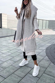 Winter handmade thick wool knitted scarf