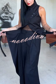 Urban Charm Wrap Tie-up Elastic Waist Pocketed Wide Leg Pants