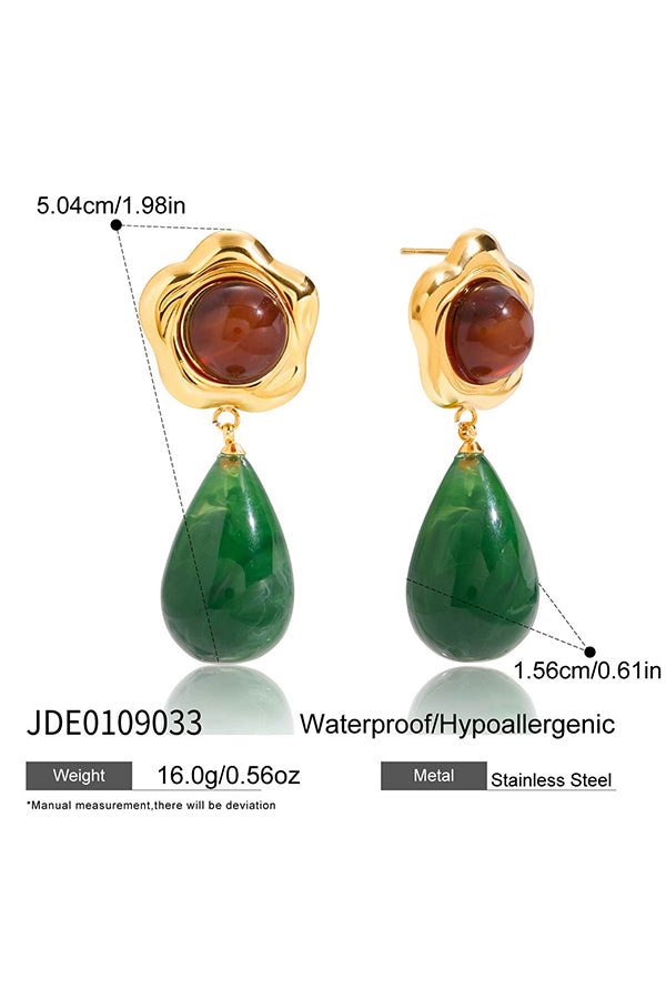 Stylish and Exquisite Titanium Steel Resin Earrings