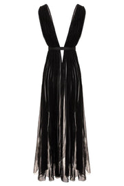 Sexy Muse Semi-sheer Tulle Fabric Fixed Back Tie-up Maxi Dress