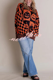 Halloween Casual Loose Crew Neck Sweater