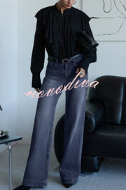 Court-style Draped Ruffled Elegant Chiffon Blouse