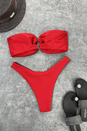 Interesting Ring Cutout Bandeau Bikini