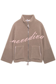 Solid Color Stitching High Collar Long Sleeve Loose Pocket Woolen Coat