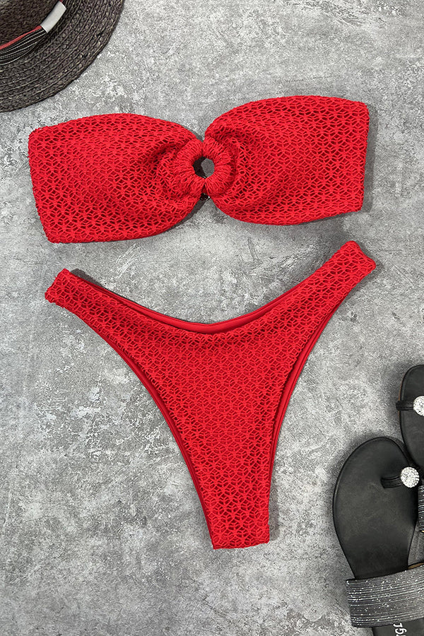 Interesting Ring Cutout Bandeau Bikini