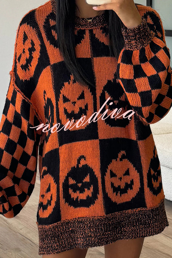 Halloween Casual Loose Crew Neck Sweater