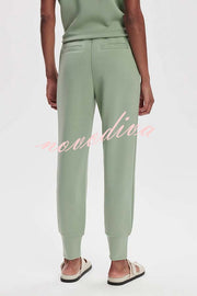Sheridan Half-Zip Neck Short Sleeve Sweatshirt and Elastic Waist Pocket Jogger Set