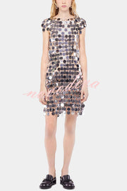 Sexy Sparkly Sequined Cutout Mini Dress