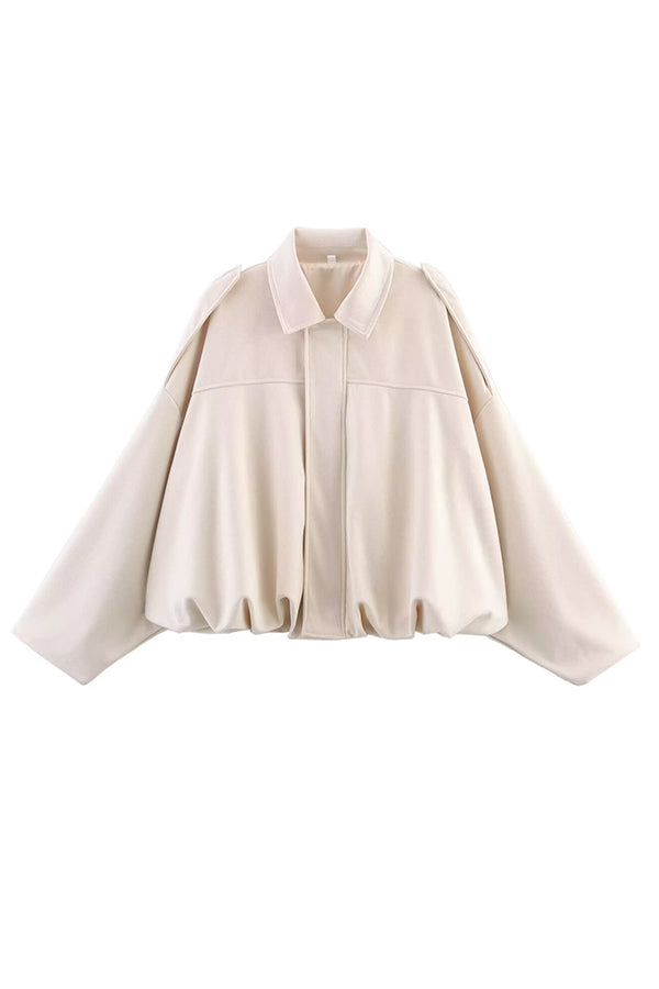 Fashion Lapel Long-sleeved Casual Bomber Jacket