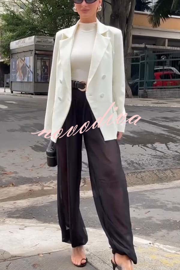 Autumn Avenue Chiffon See-Through Elastic Waist Aladdin Bloomers Pants