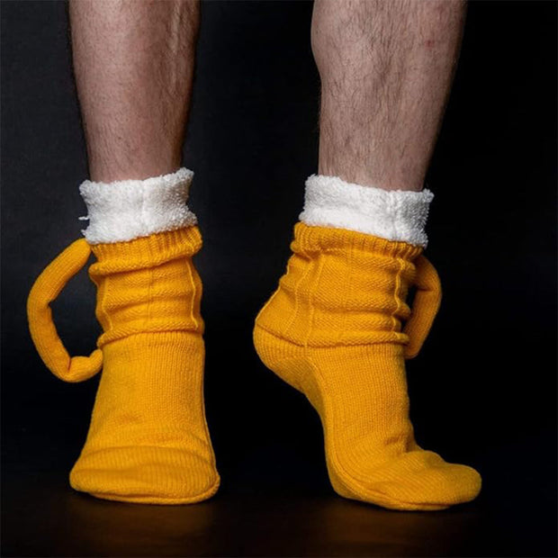 3d Beer Mug Socks Knitted Stockings Cute Unisex