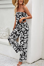 Fun Printed Off The Shoulder Top and Elastic Waist Pocket Pants Set