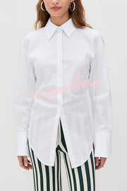 Fall for That Button Long Sleeve Open Back Tie Detail Blouse