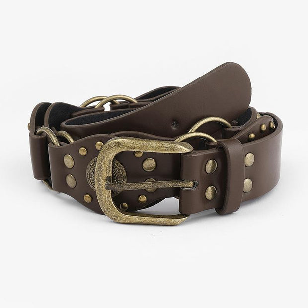 Vintage Rivet Metal Buckle Waist Belt