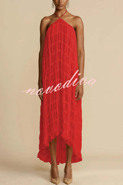 Versatility and Vintage Charm Pleated Drawstring Waist Tiered Maxi Skirt