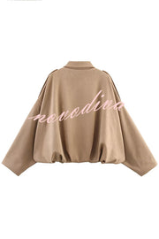 Fashion Lapel Long-sleeved Casual Bomber Jacket