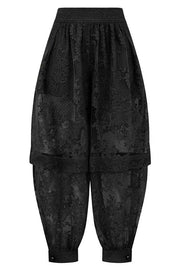Ellie Lace Gathered Waist Pocket Button Ankle Cuffs Harem Pant