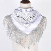 British Retro Diamond Tassel Square Scarf