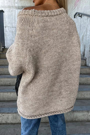 Casual Street Atmosphere Knit Wide Neck Loose Sweater