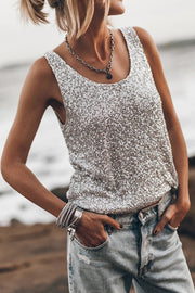 Vacation Luxe Sequin Relaxed Tank Top