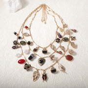 Vintage Multi-layered Odd-shaped Pendant Necklace