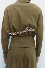 Fashionable High-neck Long-sleeved Zippered Simple Jacket